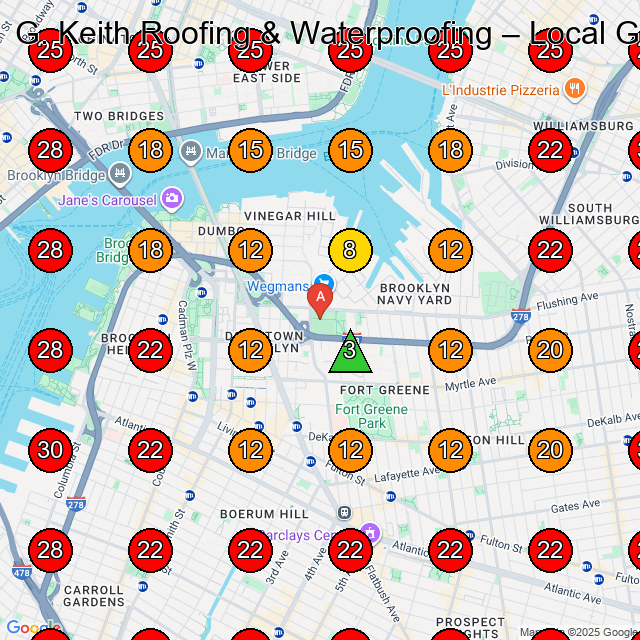G. Keith Roofing & Waterproofing GeoGrid visibility map for Roofing Contractor in None